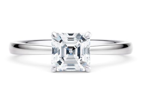 Starlight in White Gold set with a Asscher cut diamond.