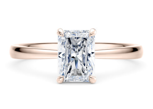 Starlight in Rose Gold set with a Radiant cut diamond.