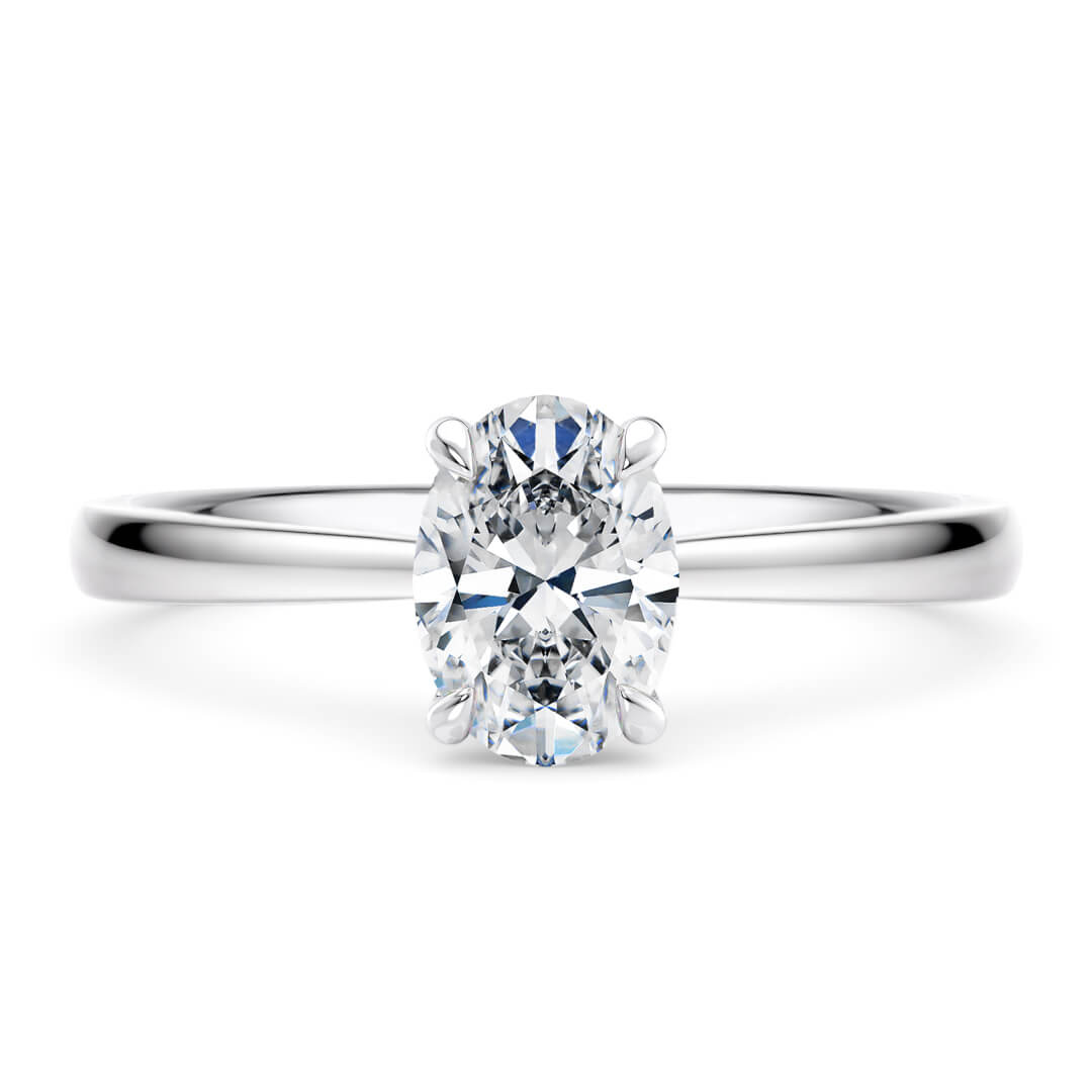 Engagement Ring in White Gold (9k) with Oval 1.50ct K SI1 diamond