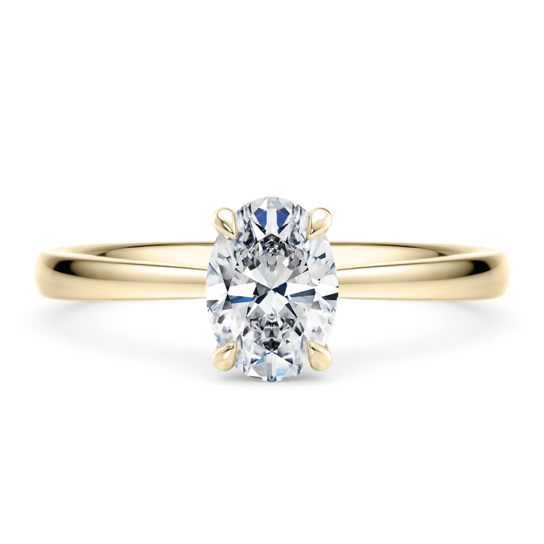 Engagement Ring in Yellow Gold (9k) with Oval 0.71ct L SI1 diamond