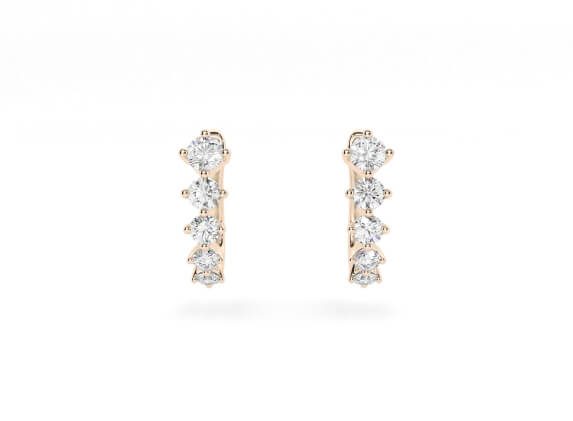 rose gold diamond hoops