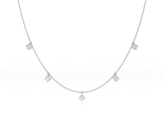white gold droplet necklace