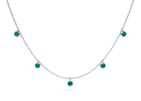 Astra Emerald Necklace in 白金.