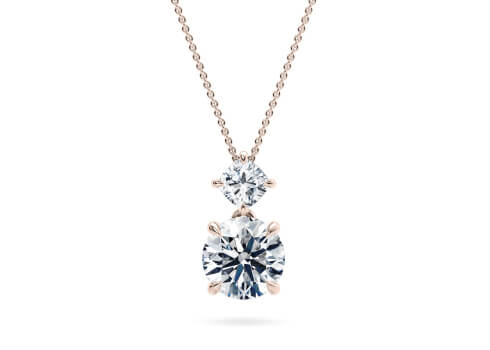 Saros Lab Grown in Rose Gold set with a Round cut diamond.
