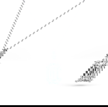 Primrose Necklace in Ouro branco set with a Esmeralda cut diamante.