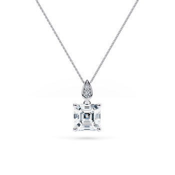 Primrose Necklace in Ouro branco set with a Asscher cut diamante.