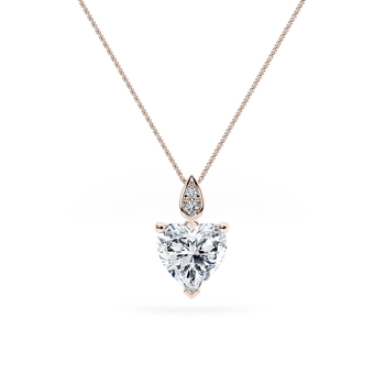 Primrose Necklace in Roségull set with a Hjerte cut diamant.