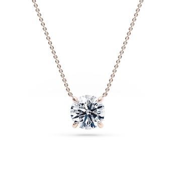 Aria in Rose Gold set with a Round cut diamond.