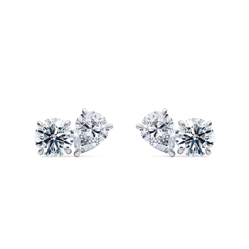 Toi et Moi Round Studs in 白金.