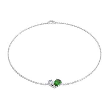 Toi et Moi Tsavorite in 白金.
