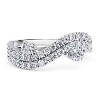 Duet Cocktail Ring in White Gold (9k)