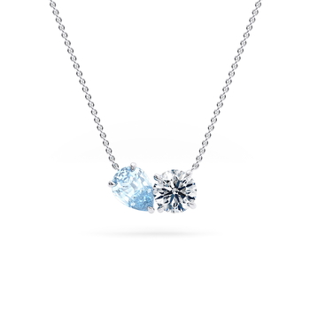 Toi et Moi Aquamarine Necklace in 白金.