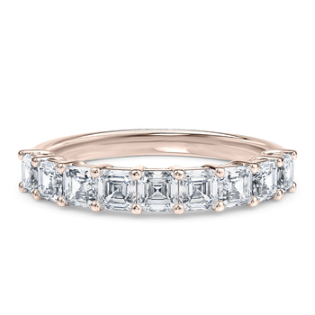 Regent Asscher Half Set in Oro Rosa 