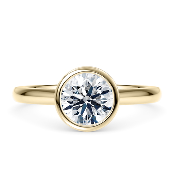 Luna in Rose Gold set with a Round cut diamond.