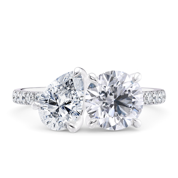 Harmony Round Engagement Ring in Ouro branco