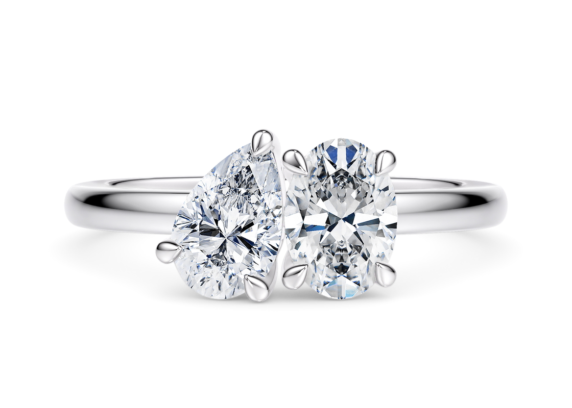 Toi et Moi Oval in Hvidguld 