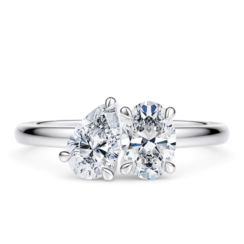 Toi et Moi Oval Solitaire in Ouro branco