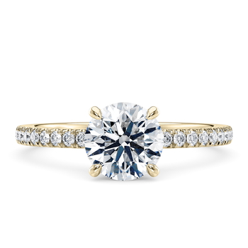 Aria in Yellow Gold set with a Round cut diamond.