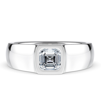 Astor in Ouro branco set with a Asscher cut diamante.