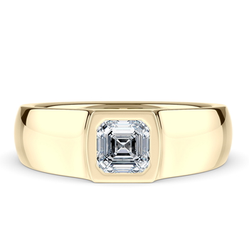 Astor in Gult gull (9k) set with a Asscher cut diamant.