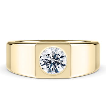 Morgan in Gult gull (9k) set with a Rund cut diamant.