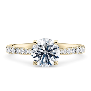 Leila in Gult guld (9k) set with a Rund cut diamant.