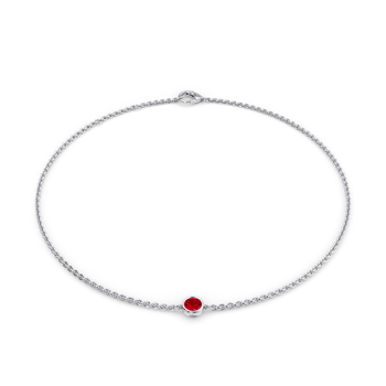 July Birthstone Bracelet - 1 stone in ذهب أبيض (9 قيراط)