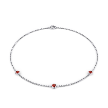 January Birthstone Bracelet - 3 stone in ذهب أبيض (9 قيراط)