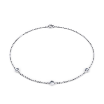 April Birthstone Bracelet - 3 stone in 白金