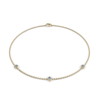 April Birthstone Bracelet - 3 stone in Gelbgold 
