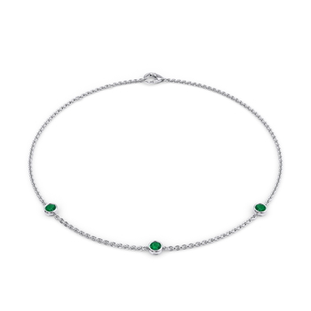 May Birthstone Bracelet - 3 stone in ذهب أبيض (9 قيراط)