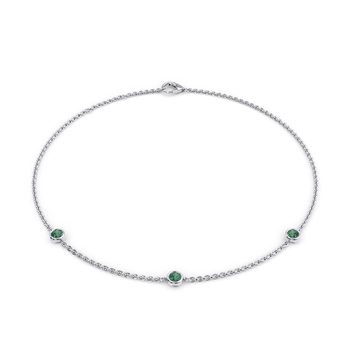 June Birthstone Bracelet - 3 stone in ذهب أبيض (9 قيراط)