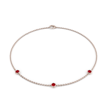 July Birthstone Bracelet - 3 stone in Or rose