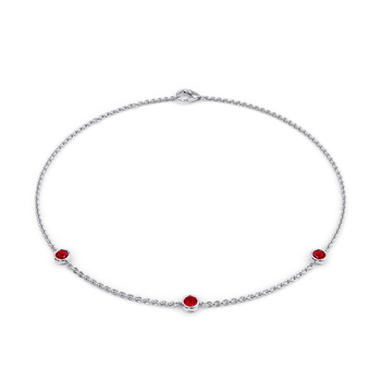 July Birthstone Bracelet - 3 stone in 白金