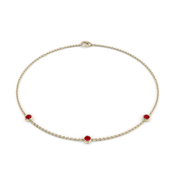 July Birthstone Bracelet - 3 stone in Gelbgold 