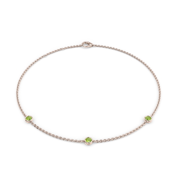 August Birthstone Bracelet - 3 stone in Or rose