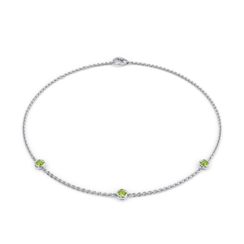 August Birthstone Bracelet - 3 stone in 白金