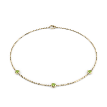 August Birthstone Bracelet - 3 stone in Gelbgold 