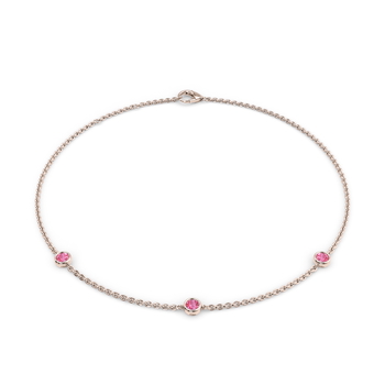 October Birthstone Bracelet  - 3 stone in Or rose