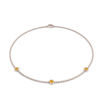 November Birthstone Bracelet - 3 stone in Or rose