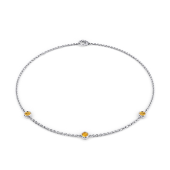 November Birthstone Bracelet - 3 stone in 白金