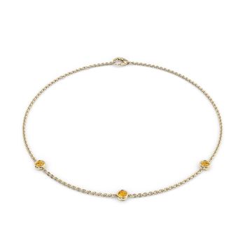 November Birthstone Bracelet - 3 stone in Gelbgold 