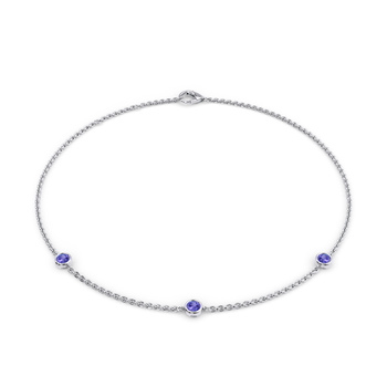 December Birthstone Bracelet - 3 stone in ذهب أبيض (9 قيراط)
