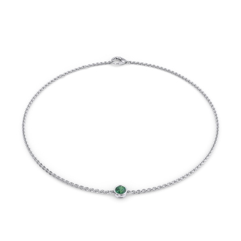 June Birthstone Bracelet - 1 stone in ذهب أبيض (9 قيراط)