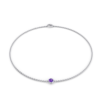 February Birthstone Bracelet - 1 Stone in Valkoinen kulta (9k)
