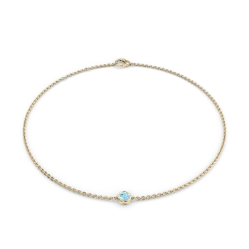 March Birthstone Bracelet - 1 Stone in Gelbgold 