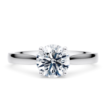 Contour in White Gold (9k) set with a Round cut diamond.