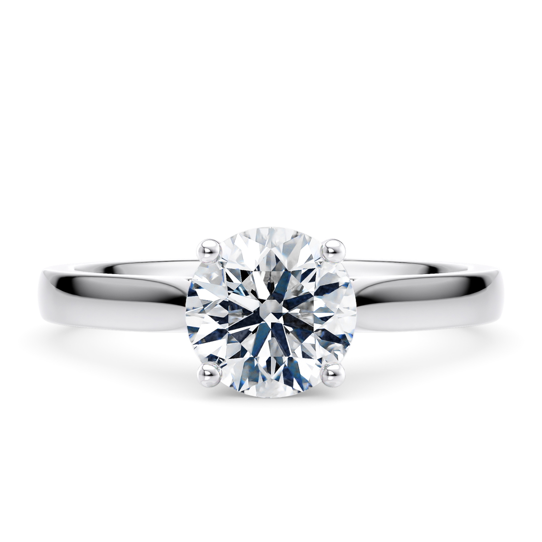 Engagement Ring in White Gold (9k) with Round 0.21ct E SI1 diamond