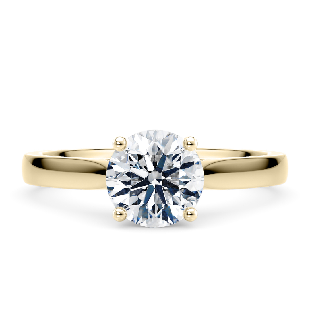 Engagement Ring in Yellow Gold (9k) with Round 1.51ct E SI1 Lab-Grown diamond