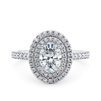 Empress in Oro bianco (9k) set with a Ovale cut diamante.